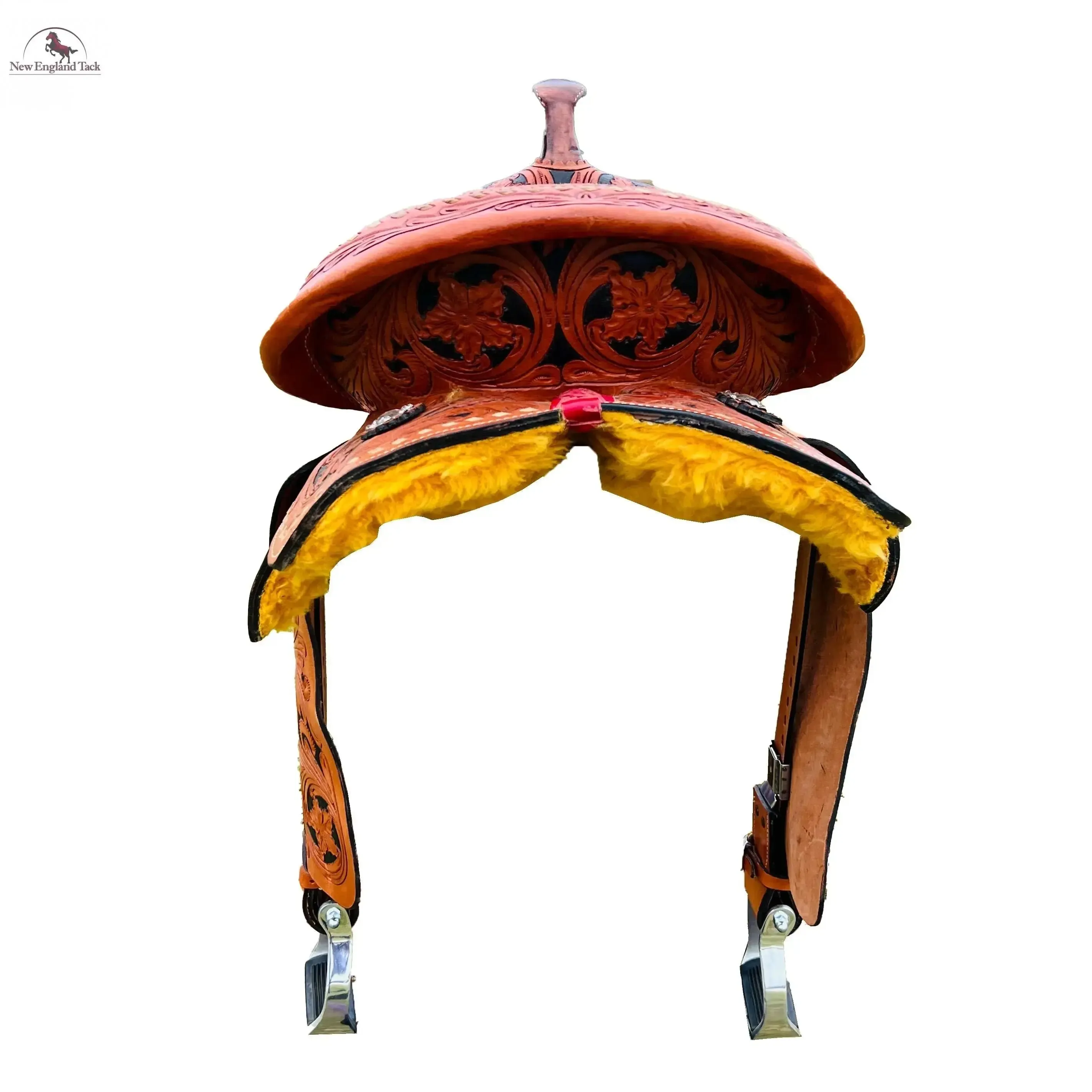 Resistance Youth Western Floral Tooled Leather Hard Seat Saddle
