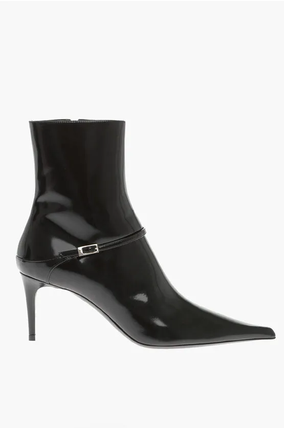 Saint Laurent Leather MARILYN Booties with Strap
