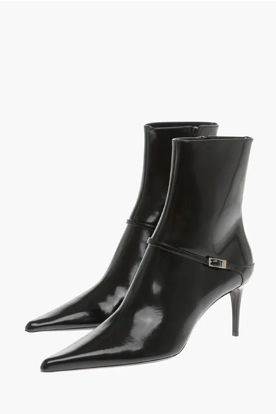 Saint Laurent Leather MARILYN Booties with Strap