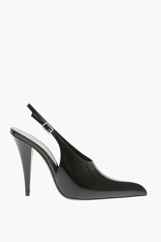 Saint Laurent Patent Leather Slingbacks with Cone Heel