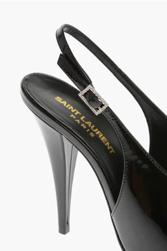 Saint Laurent Patent Leather Slingbacks with Cone Heel
