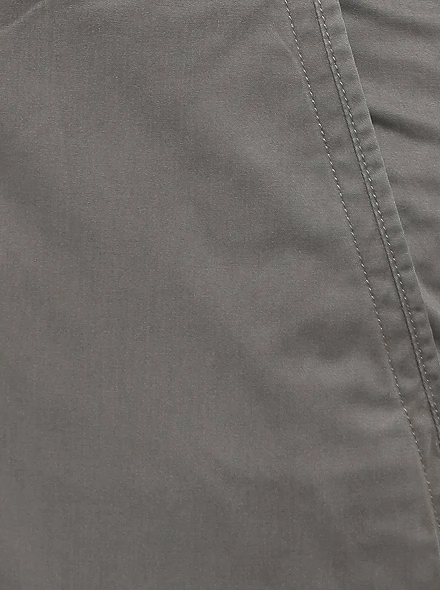 Shadow Grey Solid Slim Fit Casual Trouser | JadeBlue