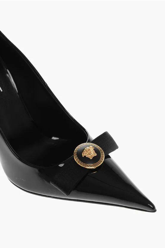 Versace Patent Leather Pumps with Logoed Detail