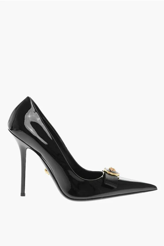 Versace Patent Leather Pumps with Logoed Detail