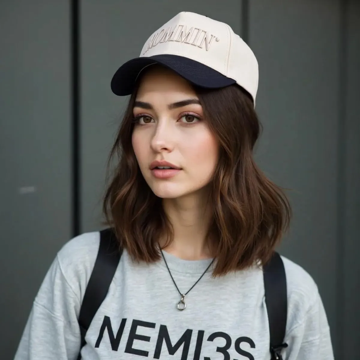 Vintage Two-Tone Women's Baseball Cap, Mommin Trucker Hat for Women & Men, Adjustable Baseball Cap, Mother Day Ponytail Hat