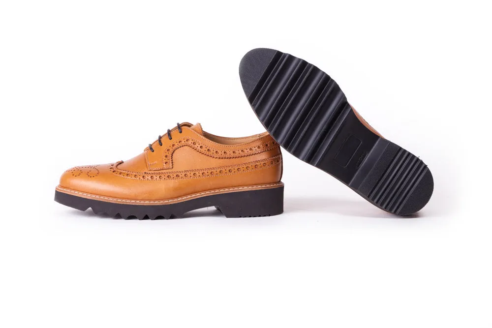 Women's Tan & Brown Brogue Wingtip. Ex-346 (2017)
