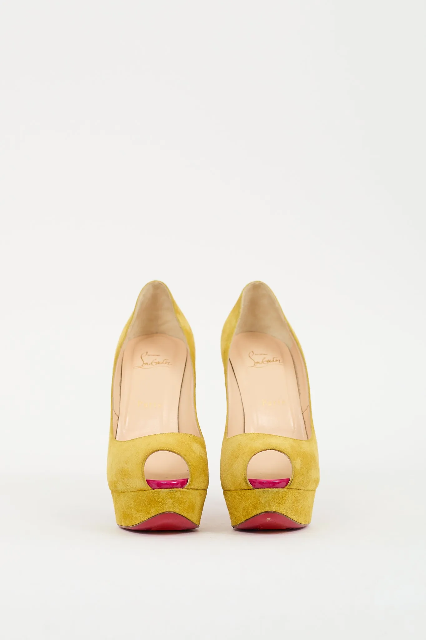 Yellow & Pink Suede Studded Babel Clou Pump